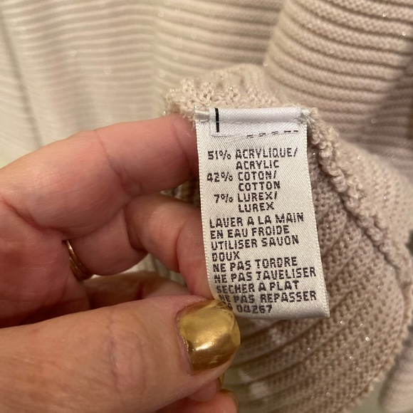 Laura Beige Ribbed Tunic with Silver Thread. - Picture 7 of 7